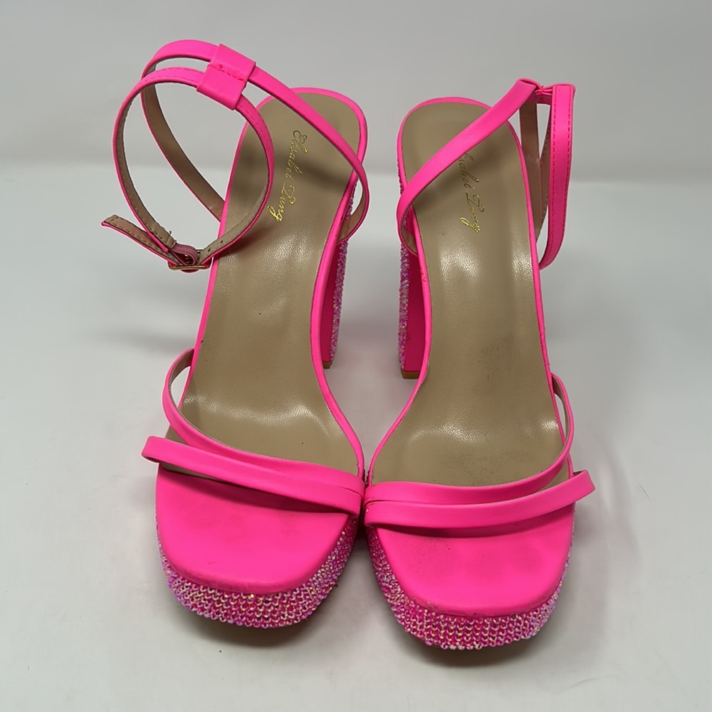 Elisabet Lang Pink Rhinestone Heel Barbie Shoes Size 8.5 Excellent Condition - Picture 3 of 11